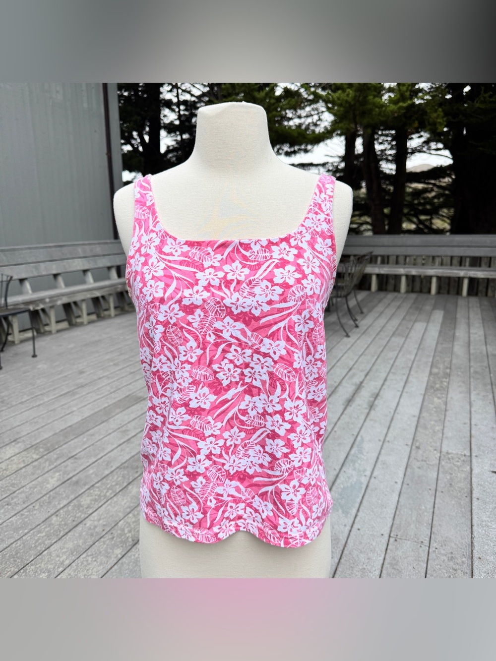 Y2K Pink Floral Tank Top